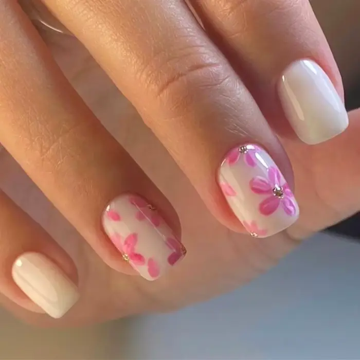 Marguerite fleurs jaune français Nail Art été mode court portable faux ongles détachable fini