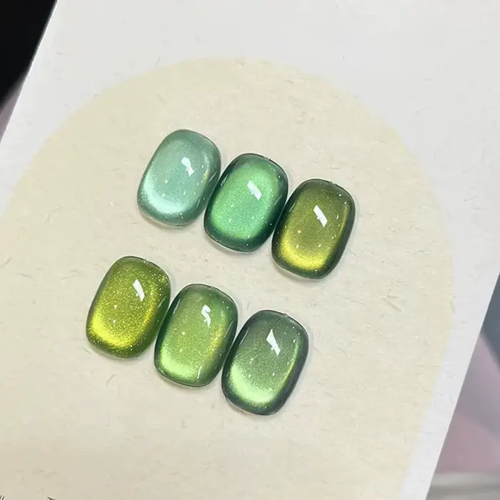 12ML 1-16 pièces 2025 nouvelles fournitures pour ongles Huai Shui bambou pavillon stroboscopique vert perle de verre