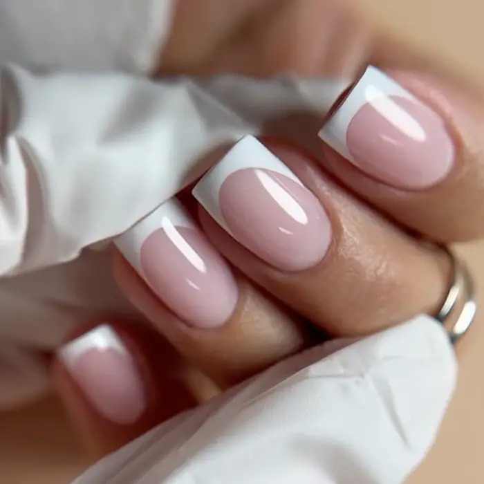 Faux ongles français en acrylique à couverture complète pour filles