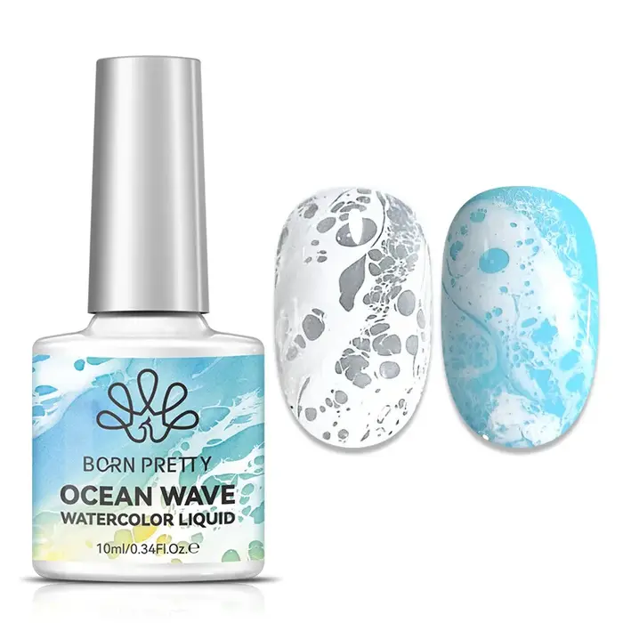 Kit de gel liquide White Wave – Gel de mélange rapide pour nail art marbré et à bulles