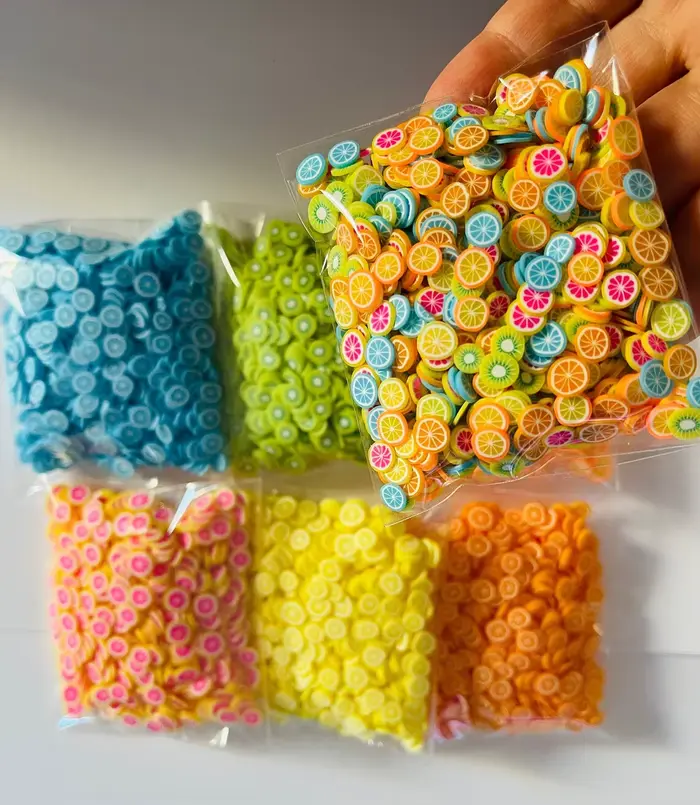 1000pc-240Pc tranches de fruits pour ongles, argile polymère 3D tranches de fruits autocollant tranc