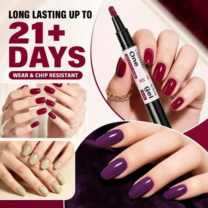 Vernis à ongles gel UV 3-en-1 tendance, séchage rapide, brillant, longue tenue, couleur unie, pour manucure en salon