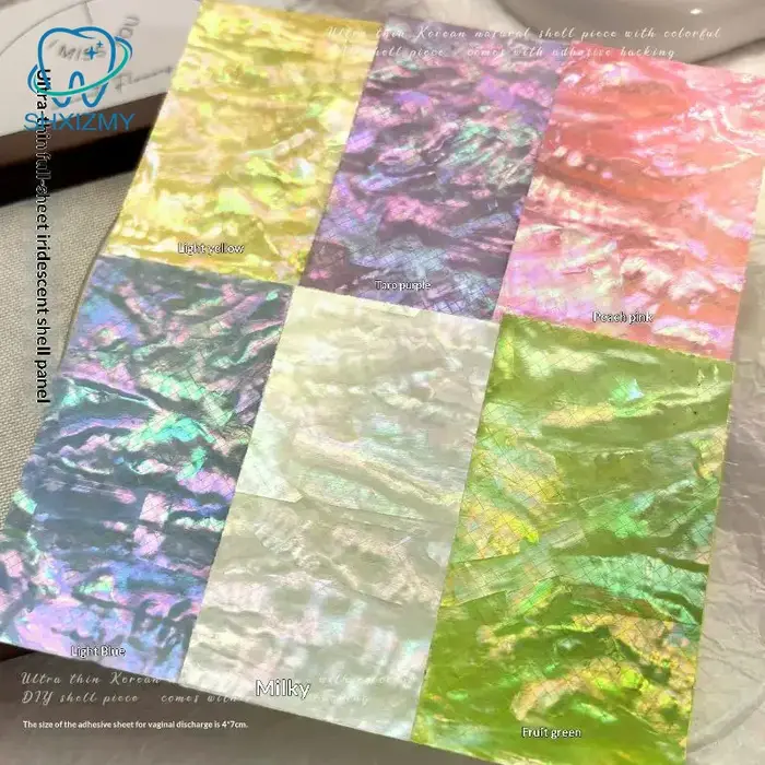 Autocollants pour ongles en coquillage coloré naturel, 1 pièce, décalcomanies de décoration d'ongles multicolores élégantes et exquises, breloque auto-adhésive pour ongles, DIY bricolage