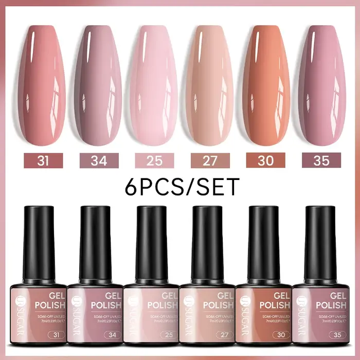 UR SUGAR 7ml toutes saisons Gel vernis à ongles ensemble nu rose rouge paillettes Semi Permanent UV Gel Kits tout