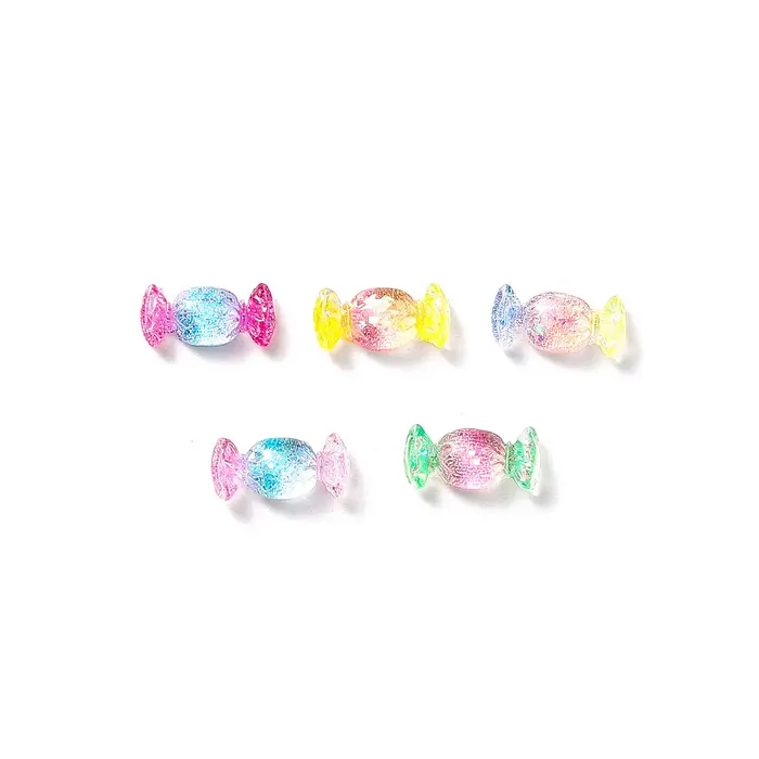 Jeu de nourriture bonbons Nail Art breloques irisé dégradé feuille d'or arc-en-ciel