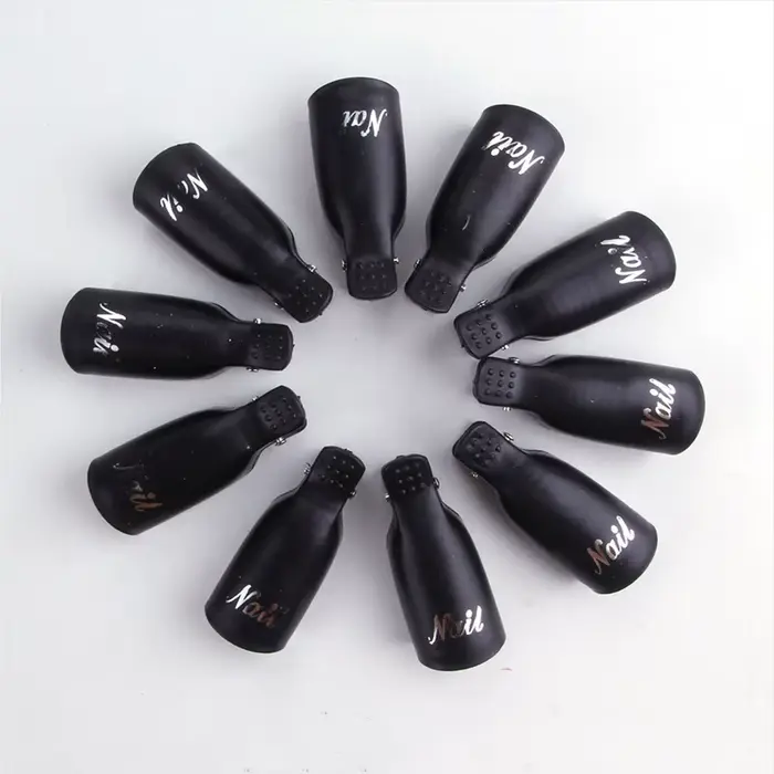 Clips pour dissolvant de vernis à ongles, 10 pièces réutilisables pour Gel à tremper en plastique po