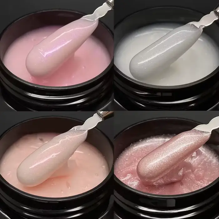 Jillnails 50g Gel moyen auto-nivelant 50ml constructeur de Gel blanc rose laiteux pour la constructi