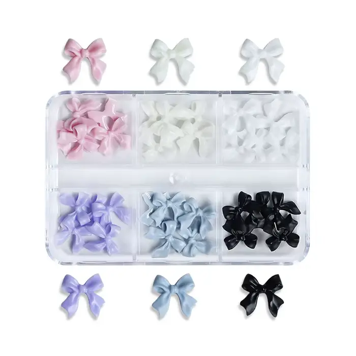 30pcs Kawaii Mini Arc 3D Mignon Nail Art Décorations Matte Papillon Ongles Charmes Conceptions DIY R