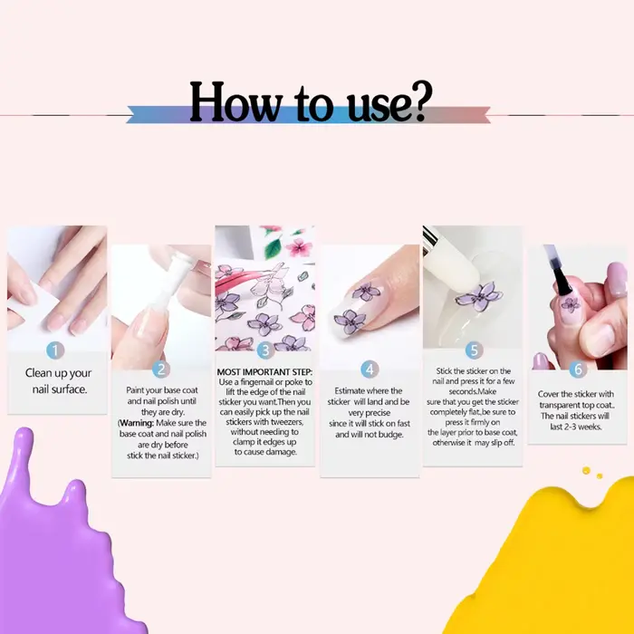 Autocollants Nail Art avec numéro de couleur