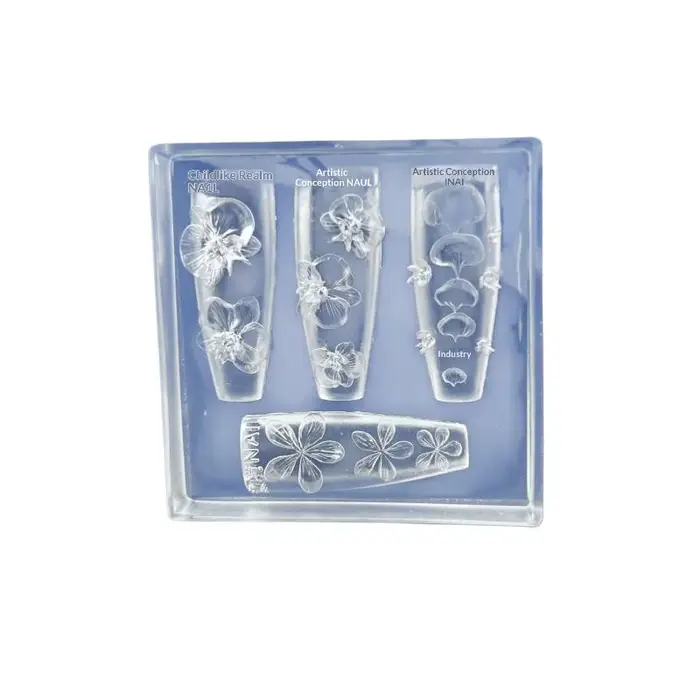 Moule à ongles en Silicone Transparent 3D, décorations pour Nail Art, fleur de Phalaenopsis, modèles