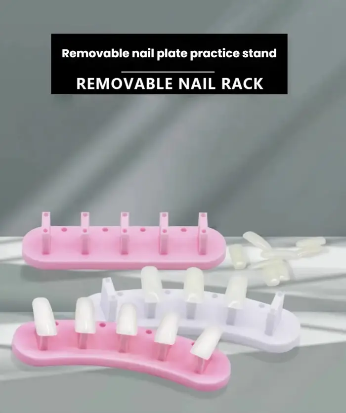 Combo d'outils pour nail art – Supports pour pointes d'ongles incurvés et droites avec présentoir po