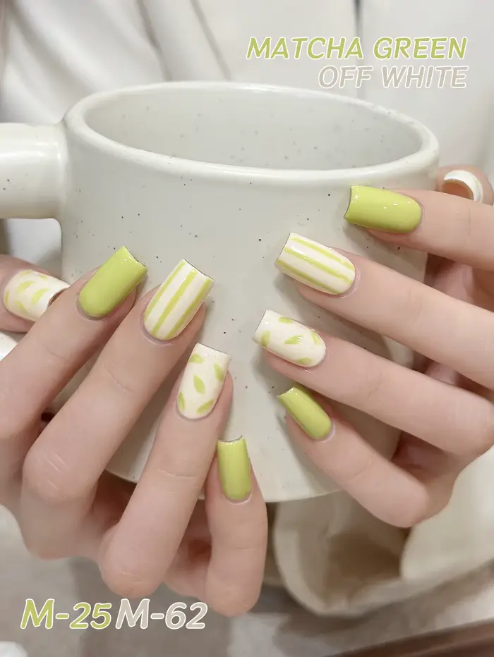 2 pièces 25 + 62 --- 2025 printemps/été couleurs pour ongles les plus vendues Matcha vert lait blanc vernis