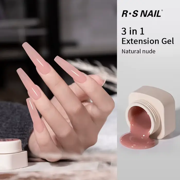 RSNAIL 5g 3 en 1 Extension Gel vernis à ongles doré argent paillettes scintillant construction UV Ge