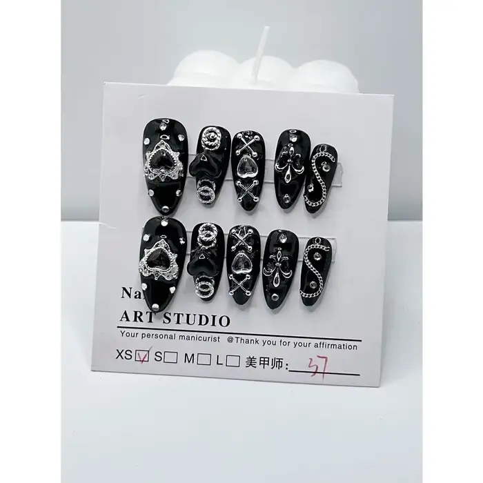 10 pièces à la main porter des ongles série Dark Mine foncé épicé fille Style Patch