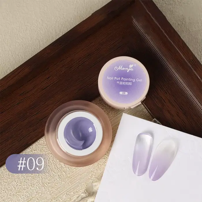 1 pot coussin tapotement Gel vernis Ombre noir blanc pêche Pat Gel vernis à ongles dessin Liner fran