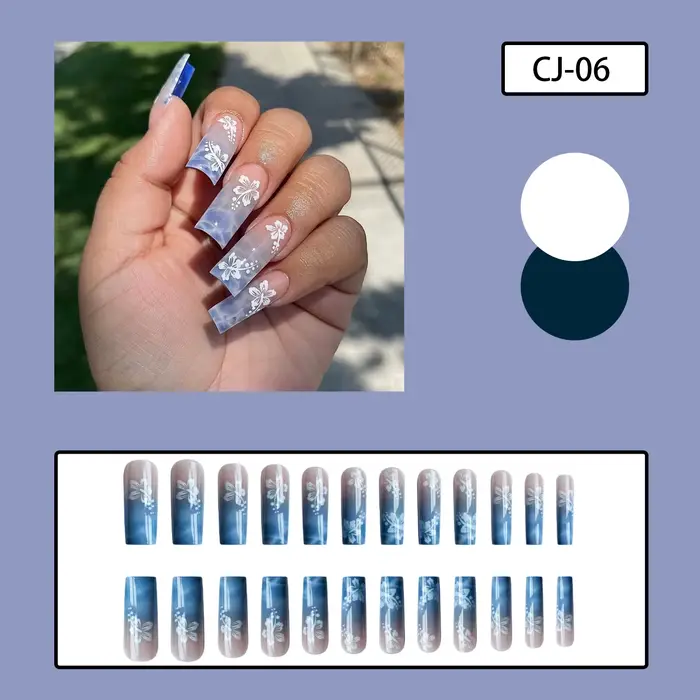Faux ongles en nickel é bleu N64.avec ondulations de l'eau de l'océan