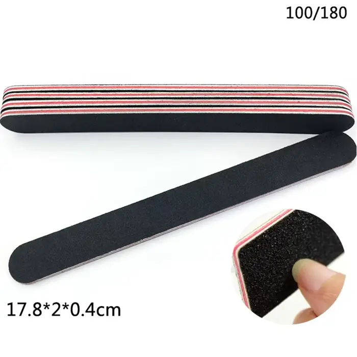 5 pièces/10 pièces lime à ongles tampon à ongles professionnel papier de verre noir fort Angle de ci