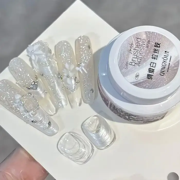 Gel extensible blanc soyeux pour ongles, gel élastique pour nail art, gel vernis à ongles résistant 