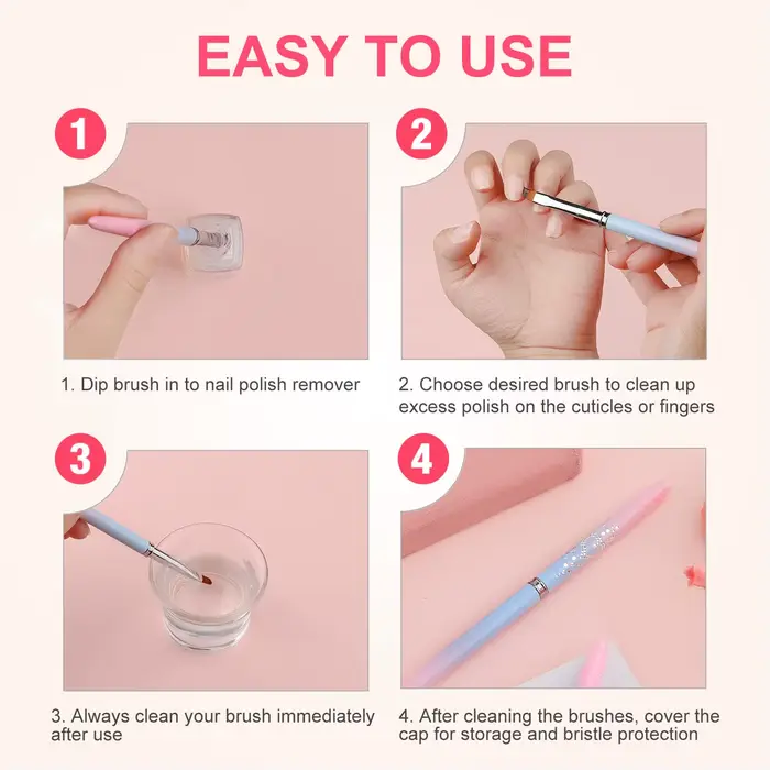 Pinceaux de nettoyage pour Nail Art