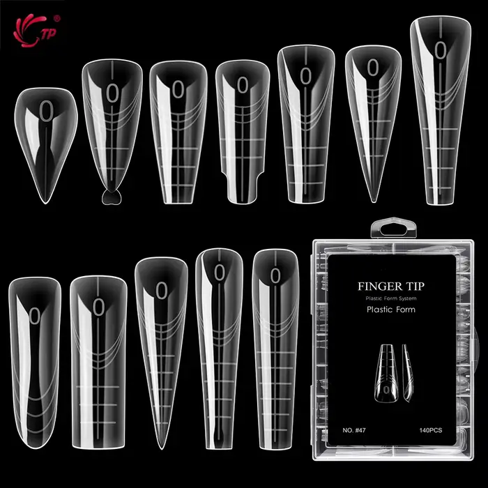 TP 70 pièces/140 pièces ongles clairs double forme couverture complète système d'extension d'ongle construction rapide