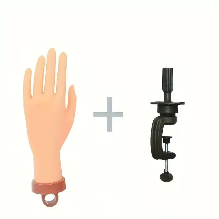 Main d'entraînement pour la pratique des ongles avec support de bureau