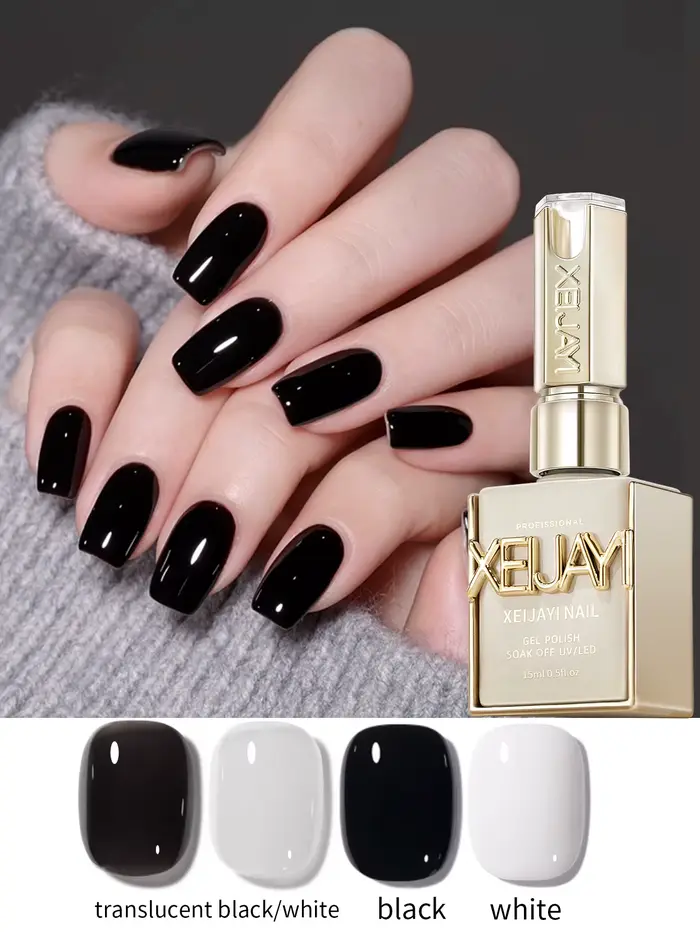 Vernis à ongles Gel noir et blanc