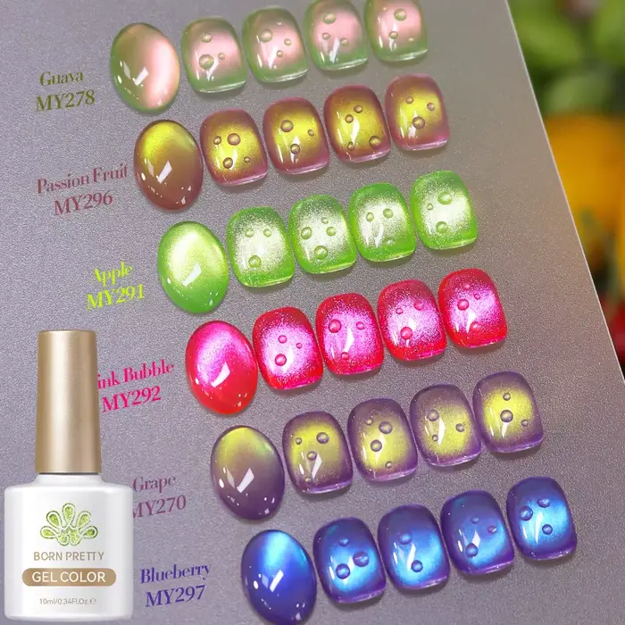BORN PRETTY 10ml été fruits couleur Gel vernis à ongles goyave raisin violet miel piège chat magnétique