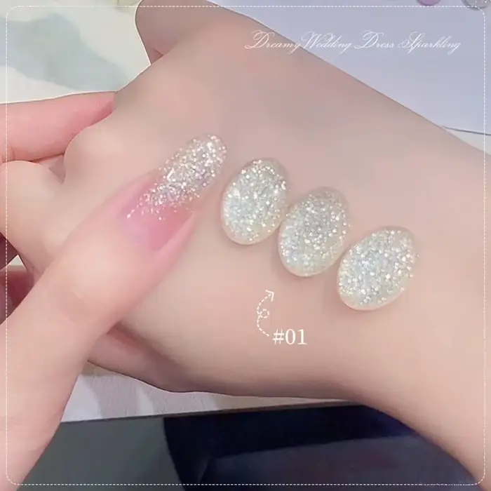 SHAKA 1-6 pièces Vernis à ongles gel pailleté fin