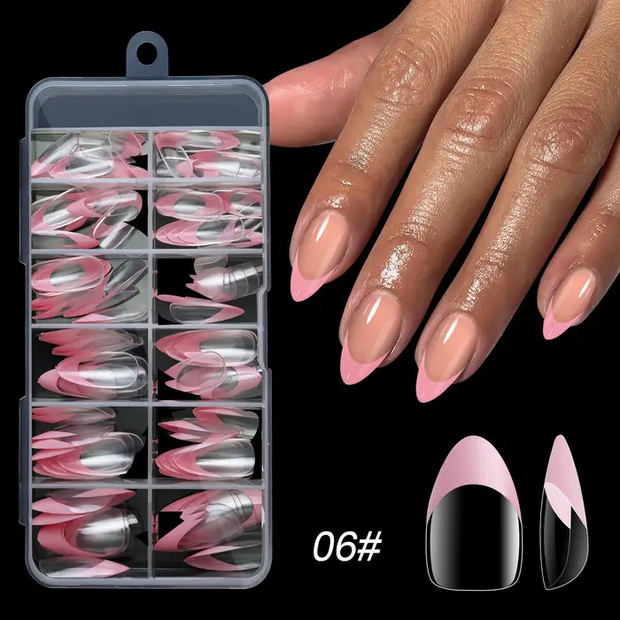 50 boîtes d'ongles ballerine multicolores mi-longs