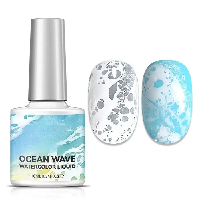 Gel à ongles liquide blanc effet vague éclatante, gel de peinture pour ongles DIY 10ml, gel à ongles