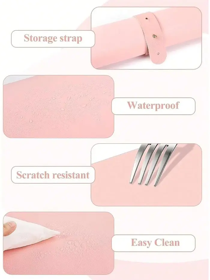Polymères de table rose pour nail art