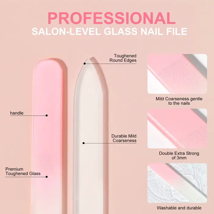 Lime à ongles en verre manucure professionnelle sable frottant