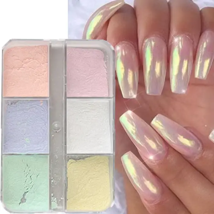 Poudre à ongles effet miroir clair de lune