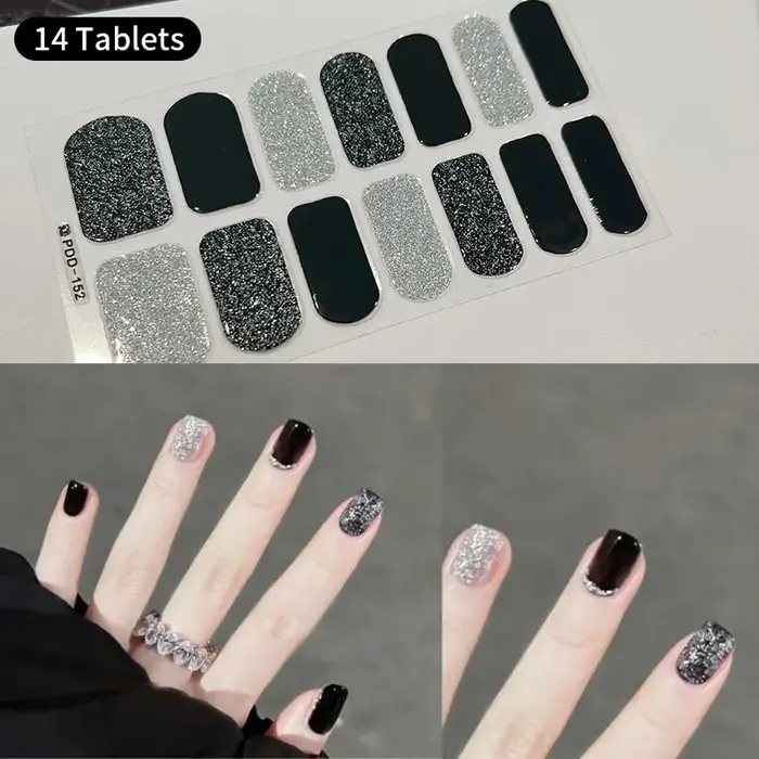 14 bandes d'autocollants pour ongles en Gel d'automne