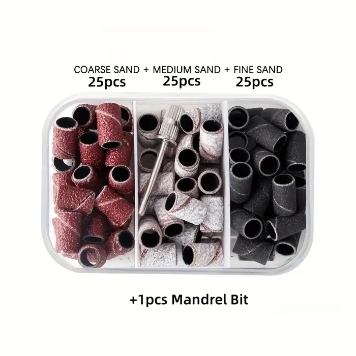 75 bandes de ponçage pour ongles avec embout de mandrin de 3/32"