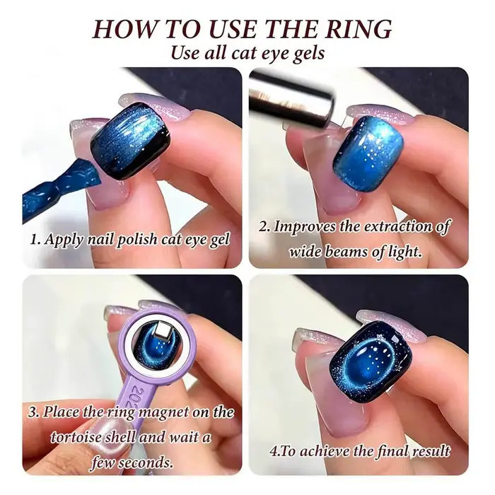 Bâtonnet magnétique œil de chat pour nail art - Aimant puissant circulaire creux effet œil