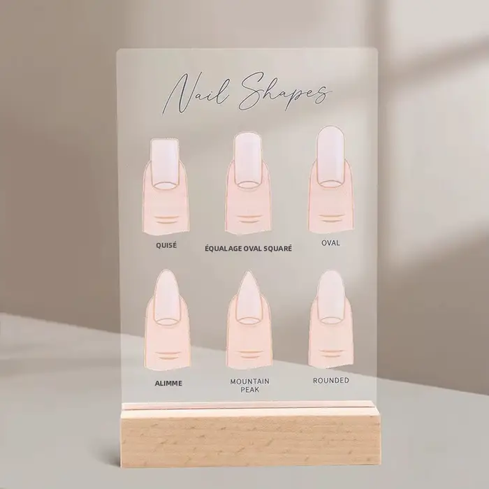 Panneau d'affichage de formes d'ongles en acrylique, panneau d'art statique pour décor de comptoir d
