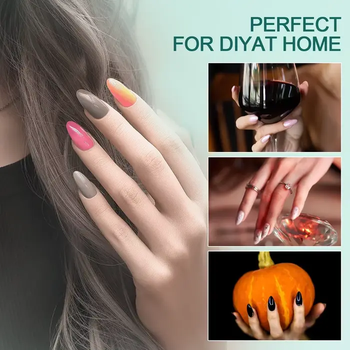 Nailpop-Faux ongles gel X, extensions d'ongles faciles à tremper, forme moyenne et courte, amande/ca