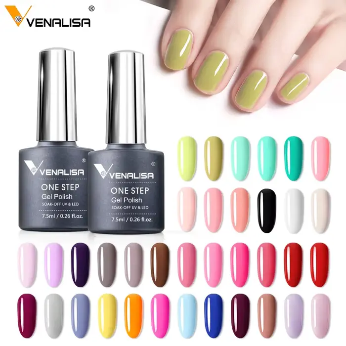 3 en 1 VENALISA une étape vernis à ongles couverture complète magnifique couleur tremper UV LED