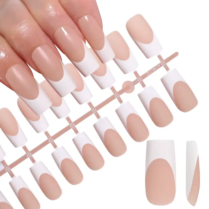 120 pièces faux ongles français nus Ballet amande carré doux Gel conseils presse