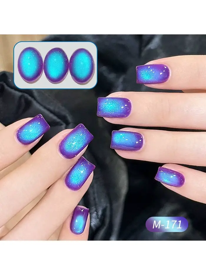 Vernis à ongles gel œil de chat myrtille