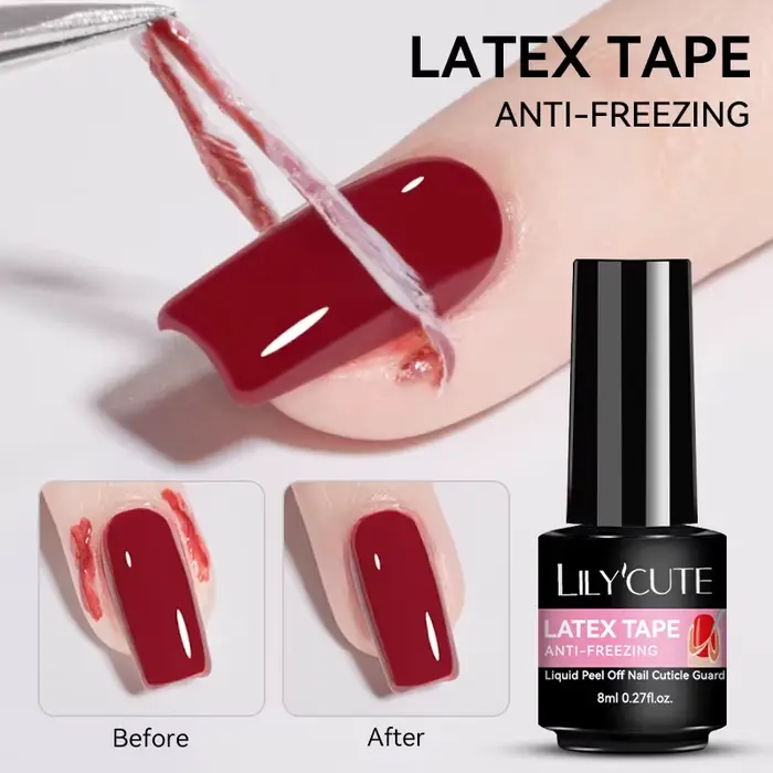 LILYCUTE 8ml décollable liquide ongles Latex bande Gel vernis bord pelable Anti-gel ongles cuticule 