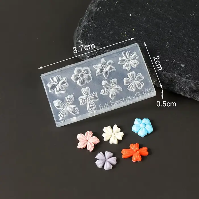 Moule en Silicone pour Nail Art, thème de printemps, pétale de fleur 3D, pochoir de conception flora