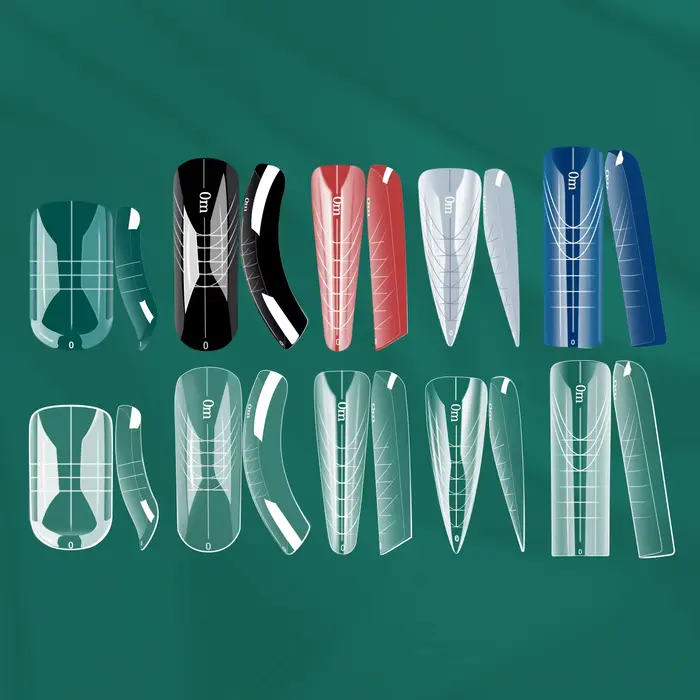 Nailpop 150 pièces ongles double forme ensemble de couverture complète effet de manucure française rapide 15 tailles