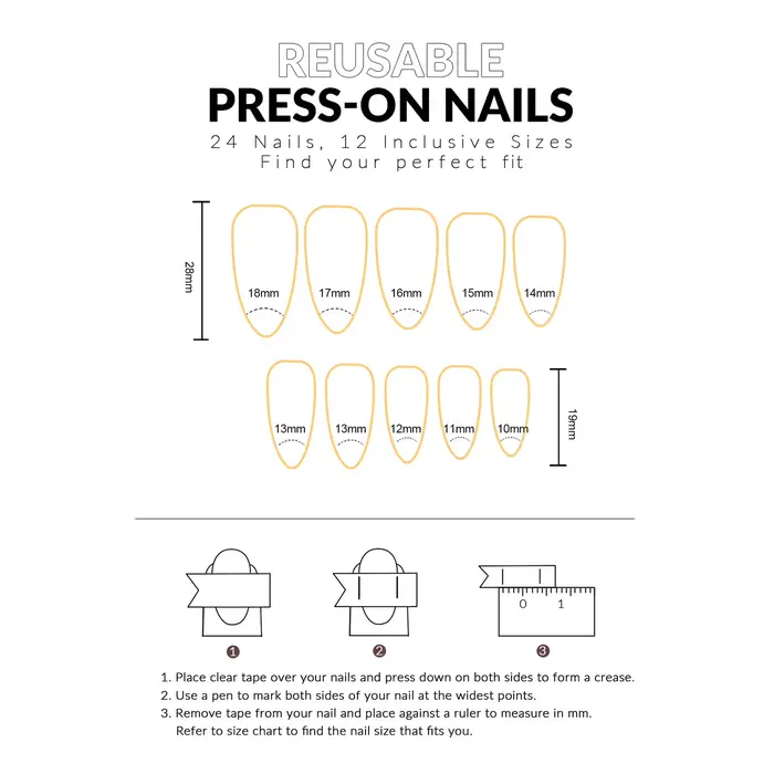 24 faux ongles brillants en amande