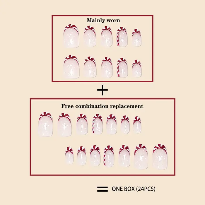 Faux Ongles Longs de Forme Ovale à la Mode
