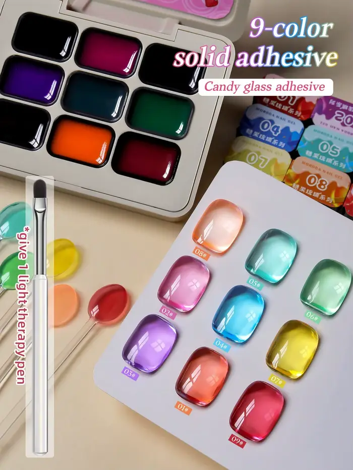 Ensemble de 9 pièces de vernis à ongles de couleur d'art d'ongle de printemps 2025