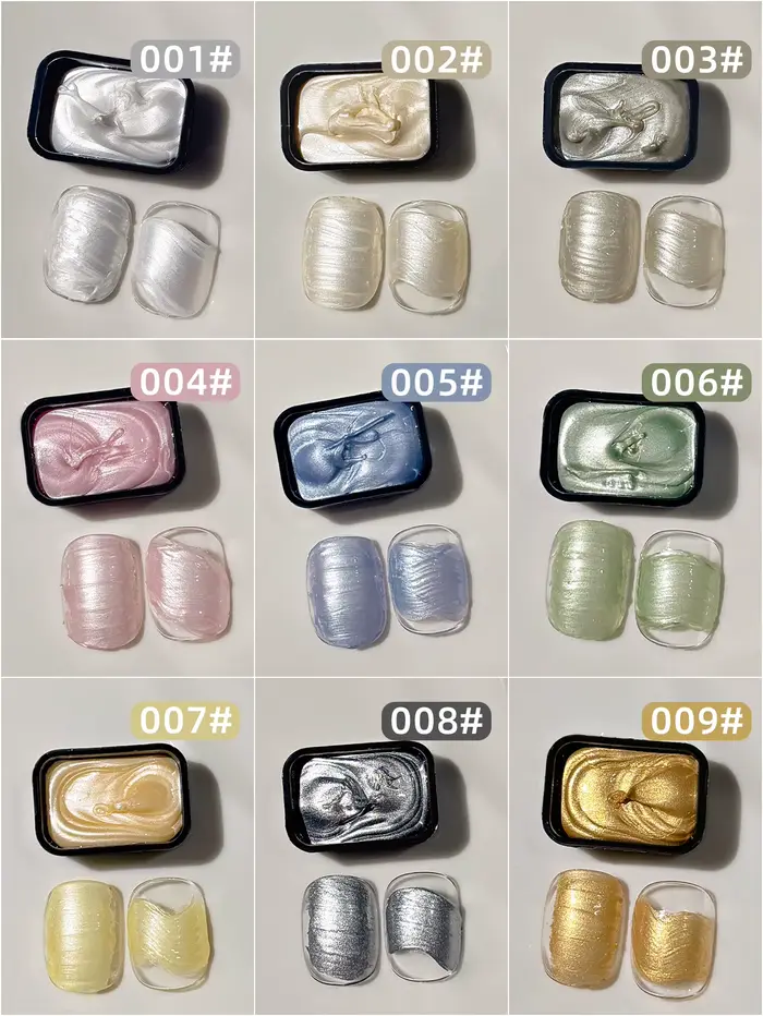 9 grilles crème nacrée peinture à l'huile Gel solide Nail Art Pigment conceptions pour manucure bricolage-zhu guang nai vous hua jiao