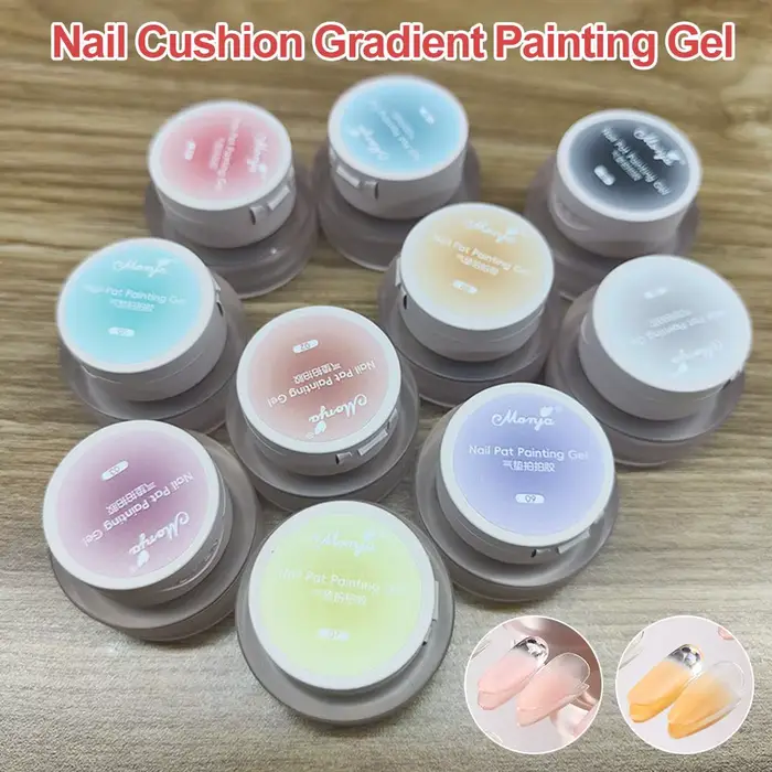 1 pot coussin tapotement Gel vernis Ombre noir blanc pêche Pat Gel