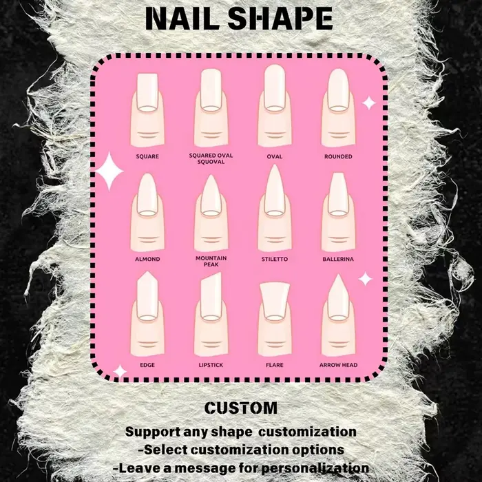10 pièces/boîte Faux ongles à presser en acrylique